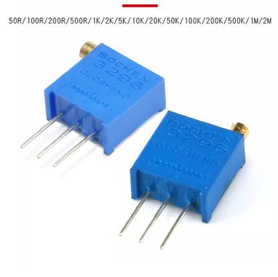 โพเทนชิโอมิเตอร์แบบทริมเมอร์ 1k 102 ทริมเมอร์ 1k โอห์ม ROHS 3296W-10R