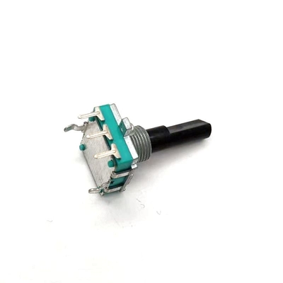 สีดำ EC16 สวิตช์ปุ่มเข้ารหัสแบบหมุน DC250V เพลาพลาสติก