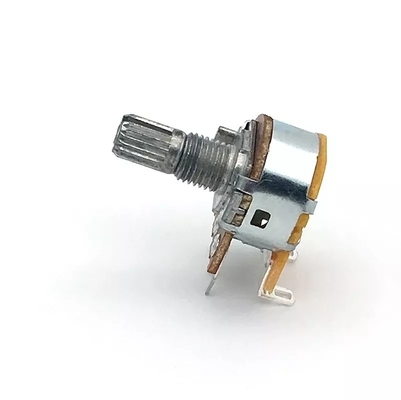 โพเทนชิโอมิเตอร์ 5k พร้อมสวิตช์ 15 มม. Dual Gang Audio Taper