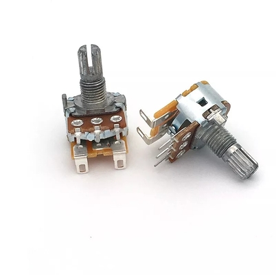 โพเทนชิโอมิเตอร์ 5k พร้อมสวิตช์ 15 มม. Dual Gang Audio Taper