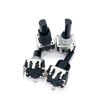ลูกบิดหมุน ISO EC12 5mA ตัวเข้ารหัสแบบหมุนศูนย์กลางคู่พร้อมปุ่มกด