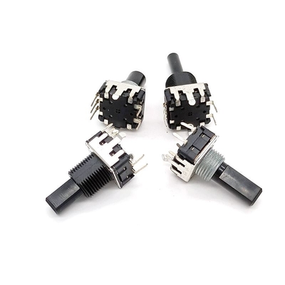 ลูกบิดหมุน ISO EC12 5mA ตัวเข้ารหัสแบบหมุนศูนย์กลางคู่พร้อมปุ่มกด