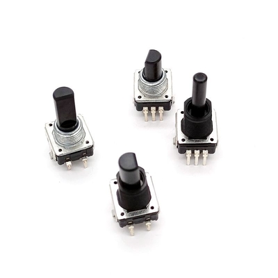 ลูกบิดหมุน ISO EC12 5mA ตัวเข้ารหัสแบบหมุนศูนย์กลางคู่พร้อมปุ่มกด